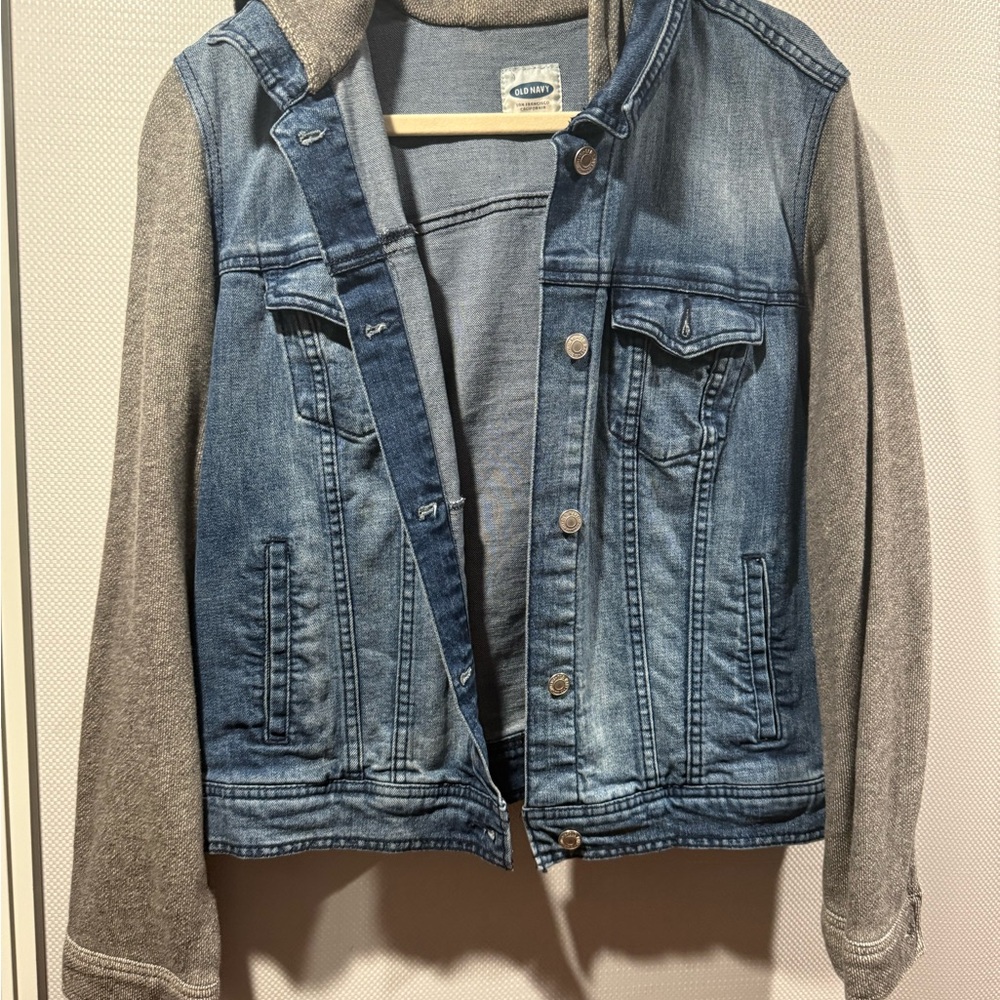 Old Navy Blue Denim Jacket with Gray Accents